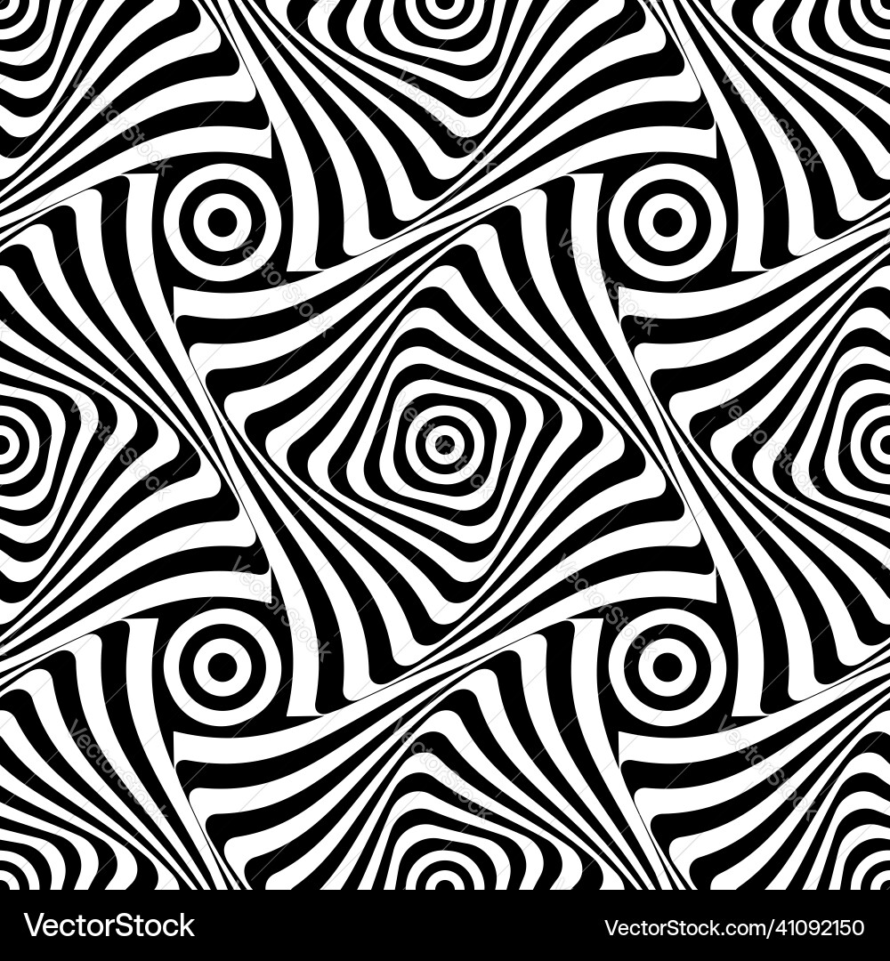 Abstract seamless op art pattern twisting lines Abstract seamless op art pattern twisting lines vector image