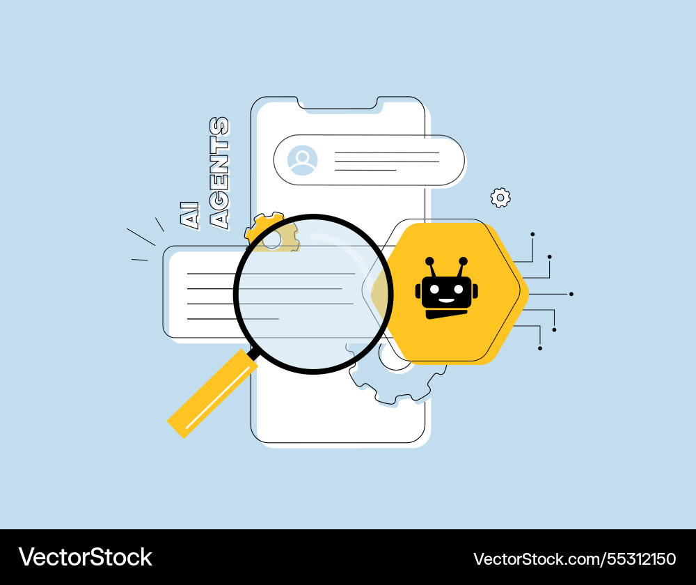 Ai agents powered by artificial intelligence Ai agents powered by artificial intelligence Vector Image