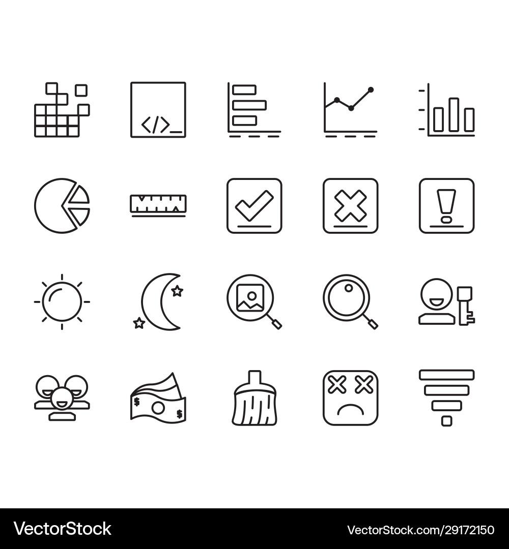 Application icon set design line style part 5 Application icon set design line style part 5 vector image
