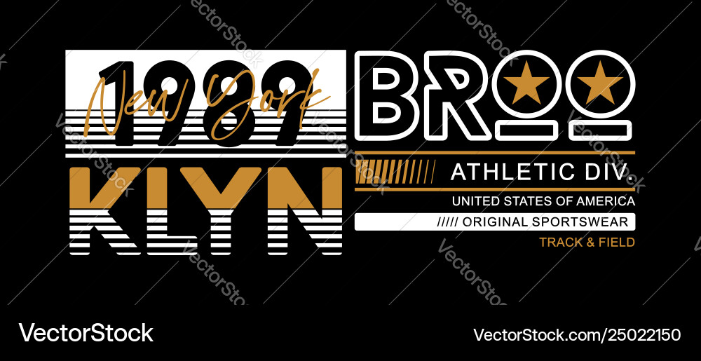 Athletic brooklyn typography design Athletic brooklyn typography design vector image