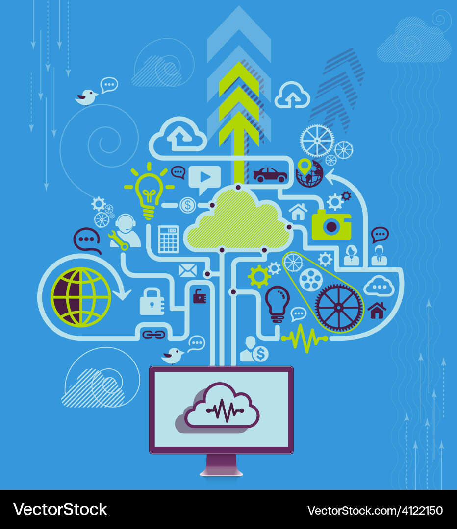 Communication in the global computer networks vector image