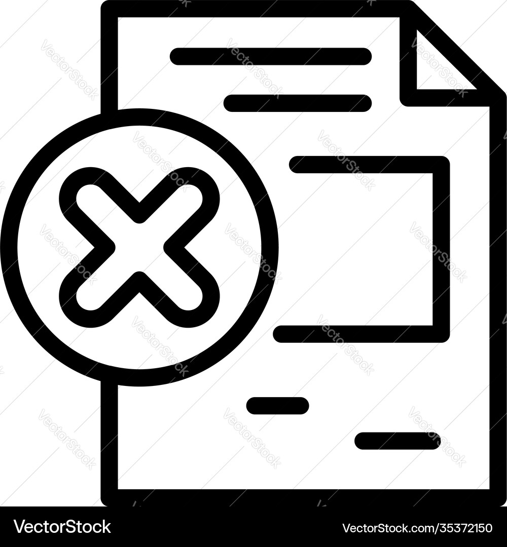Control rejected icon outline style Vector Image