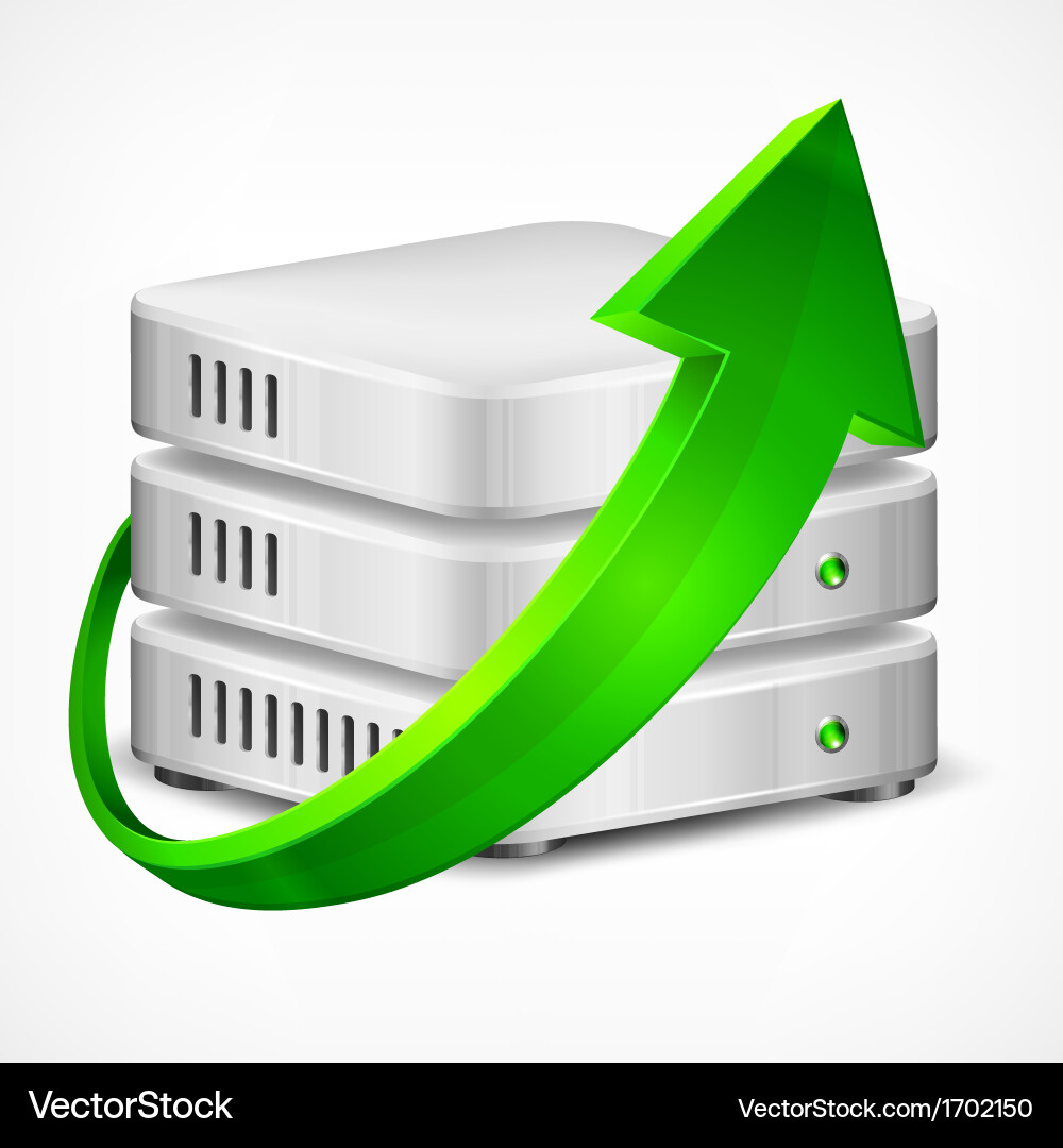 Datenbank mit Data Arrow vektorbild