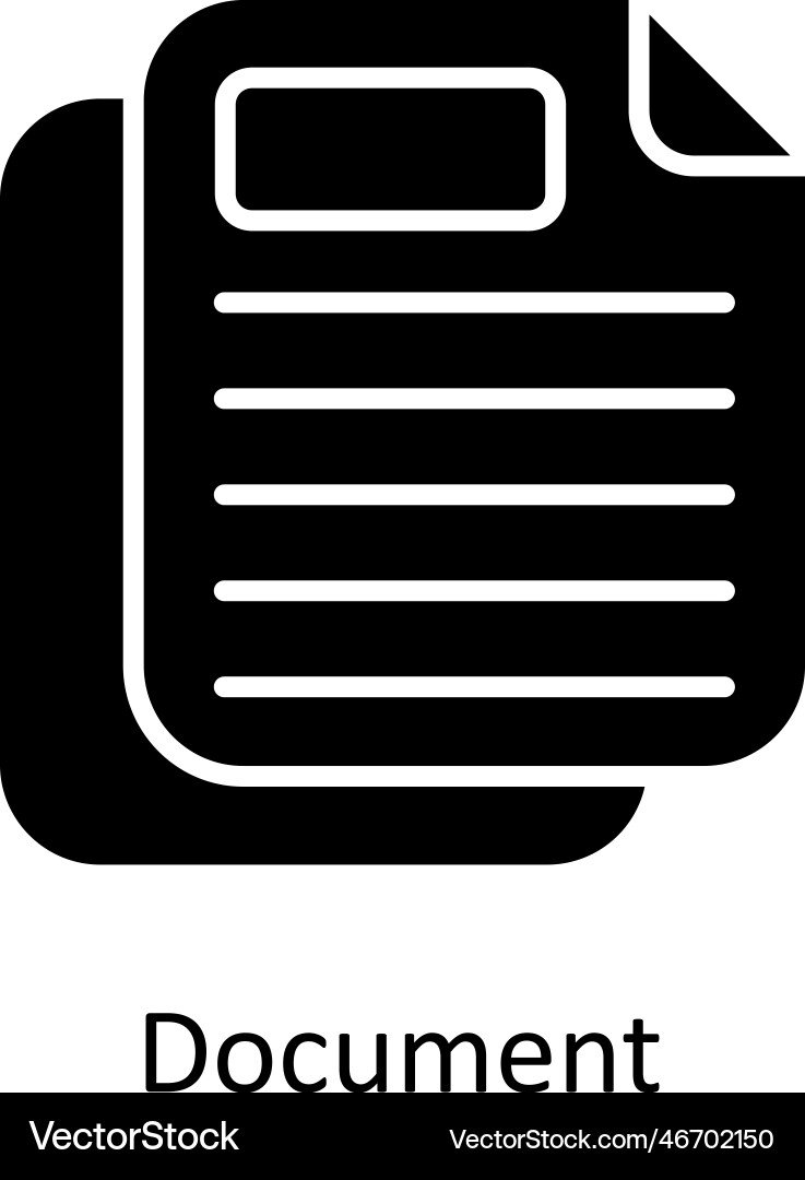 Document solid icons simple stock Vector Image