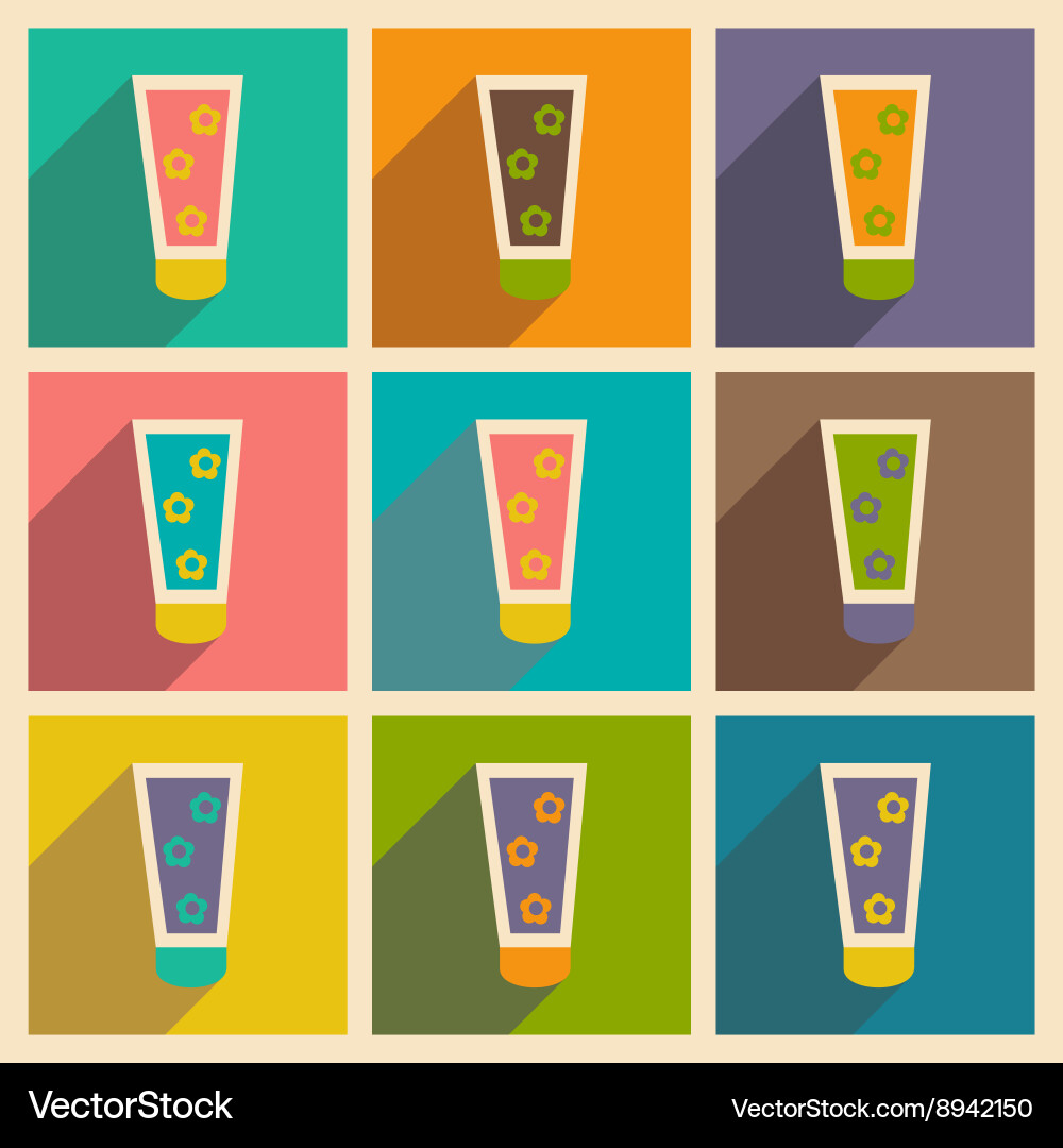 Flat with shadow concept and mobile application vector image