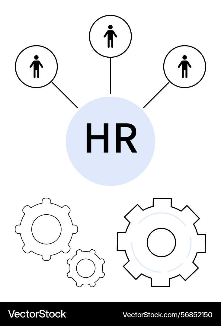 Hr management with team connection and workflow vector image