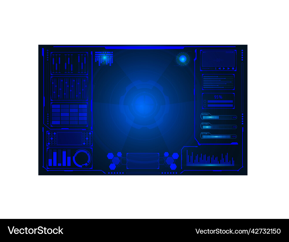 Hud hi technology user interface control panel Hud hi technology user interface control panel Vector Image