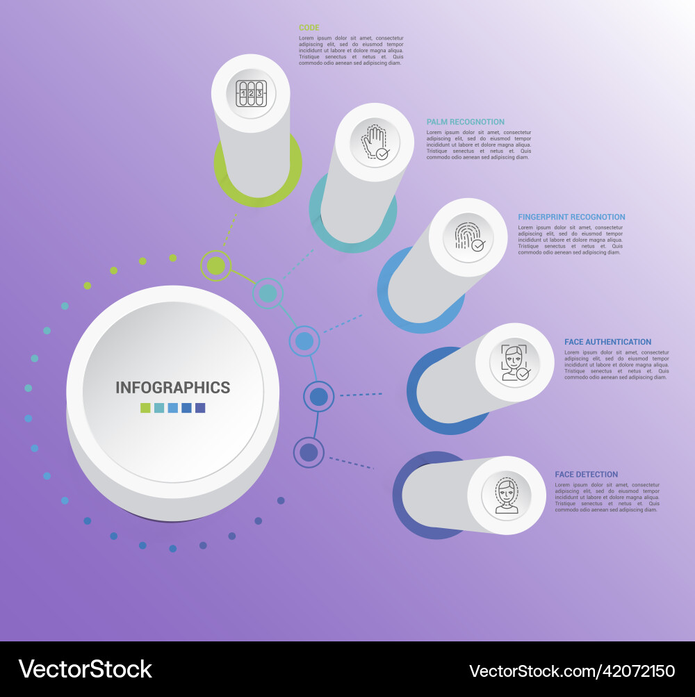 Infographic authentication template icons Vector Image
