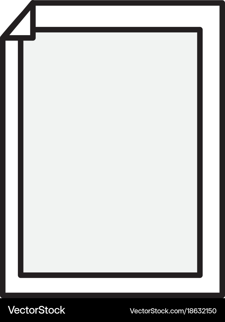 Line paper with sheet bent object design Vector Image