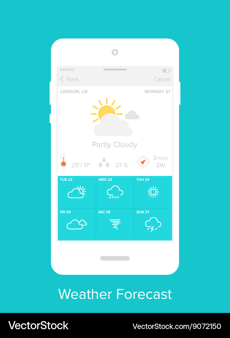 Mobile user interface vector image
