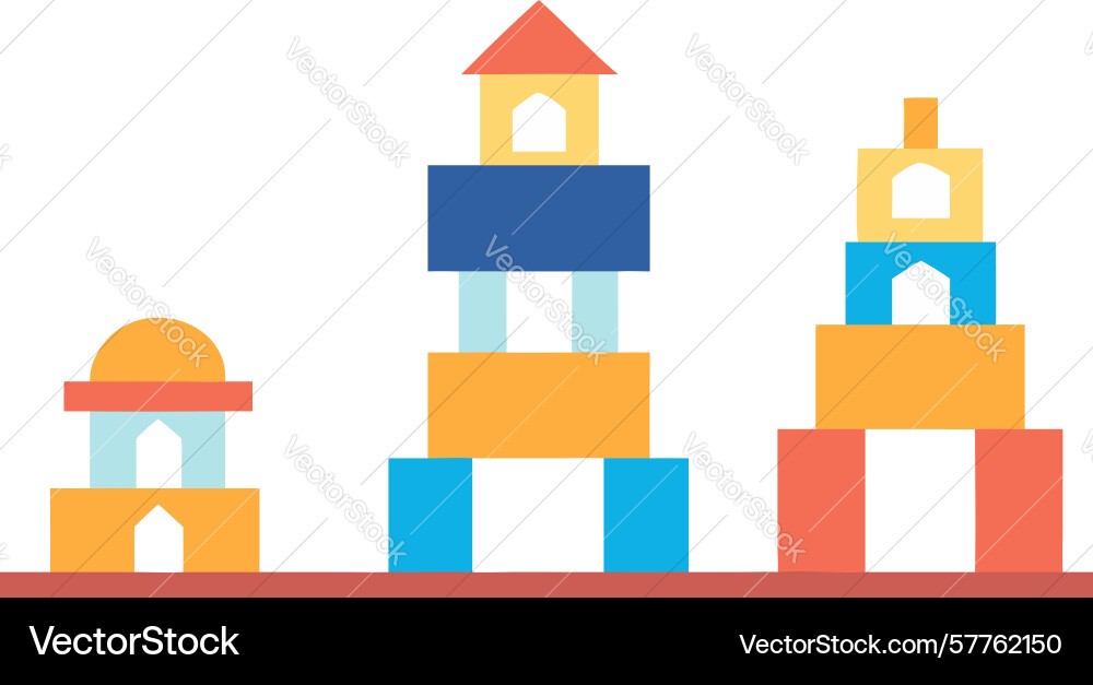 Playful colorful blocks building design Vector Image