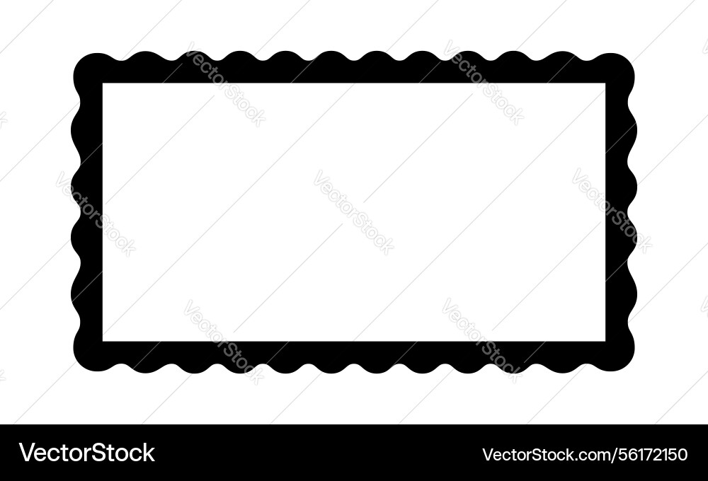 Rectangle frame with wavy edges rectangular shape Rectangle frame with wavy edges rectangular shape vector image