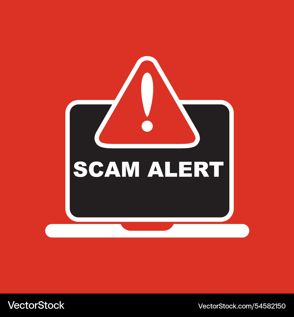 Scam alert hacker attack and web security Vector Image