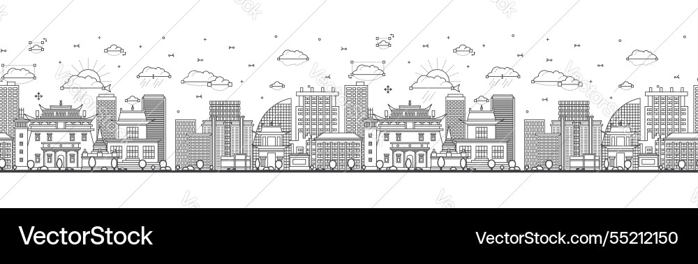 Seamless pattern with outline ulaanbaatar Seamless pattern with outline ulaanbaatar vector image