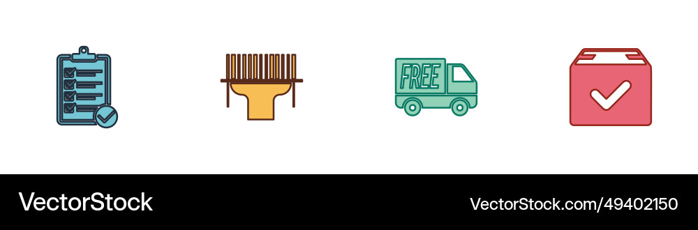 Set verification of delivery list scanner Vector Image