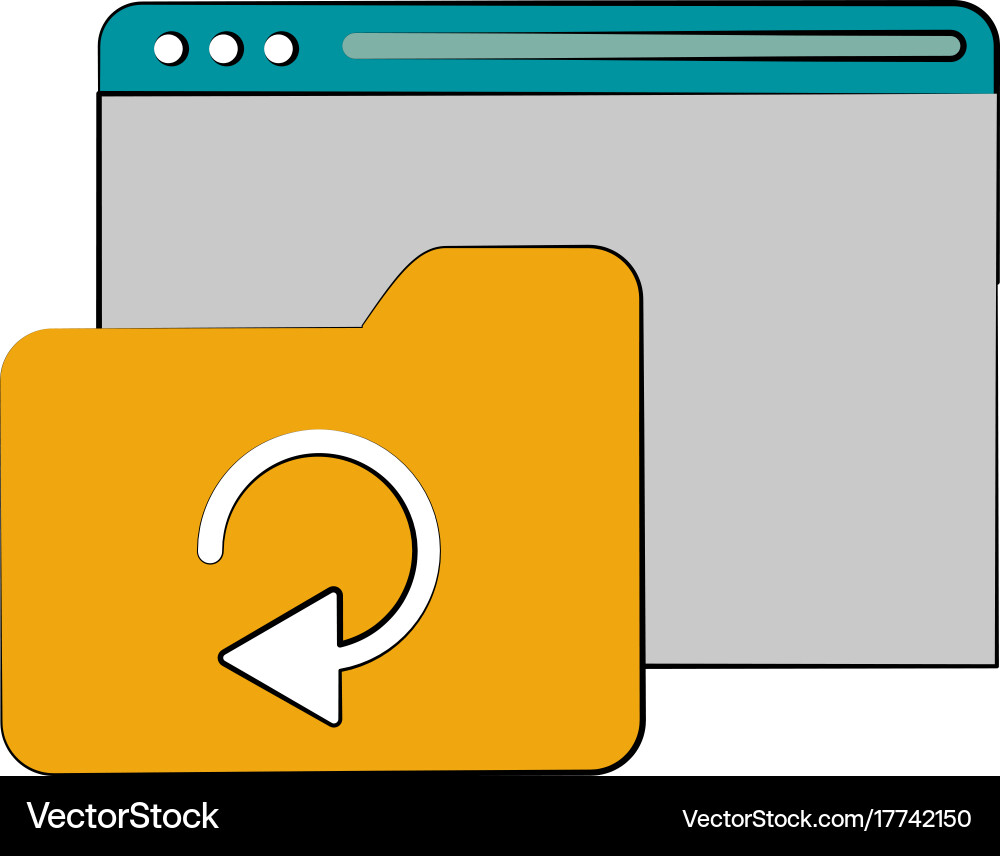 Tab webpage or website with file folder icon image Vector Image
