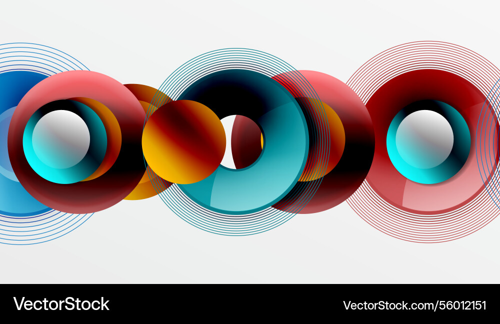 Abstract composition of overlapping circles vector image