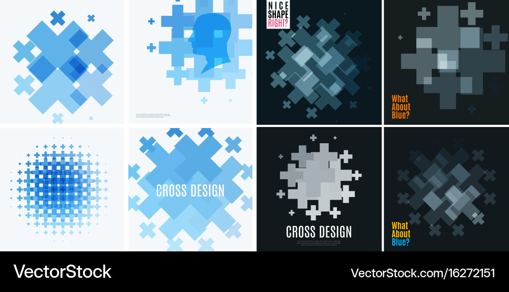 Abstract design elements with cross vector image
