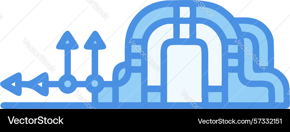 Abstract digital data flow through a pipe network vector image