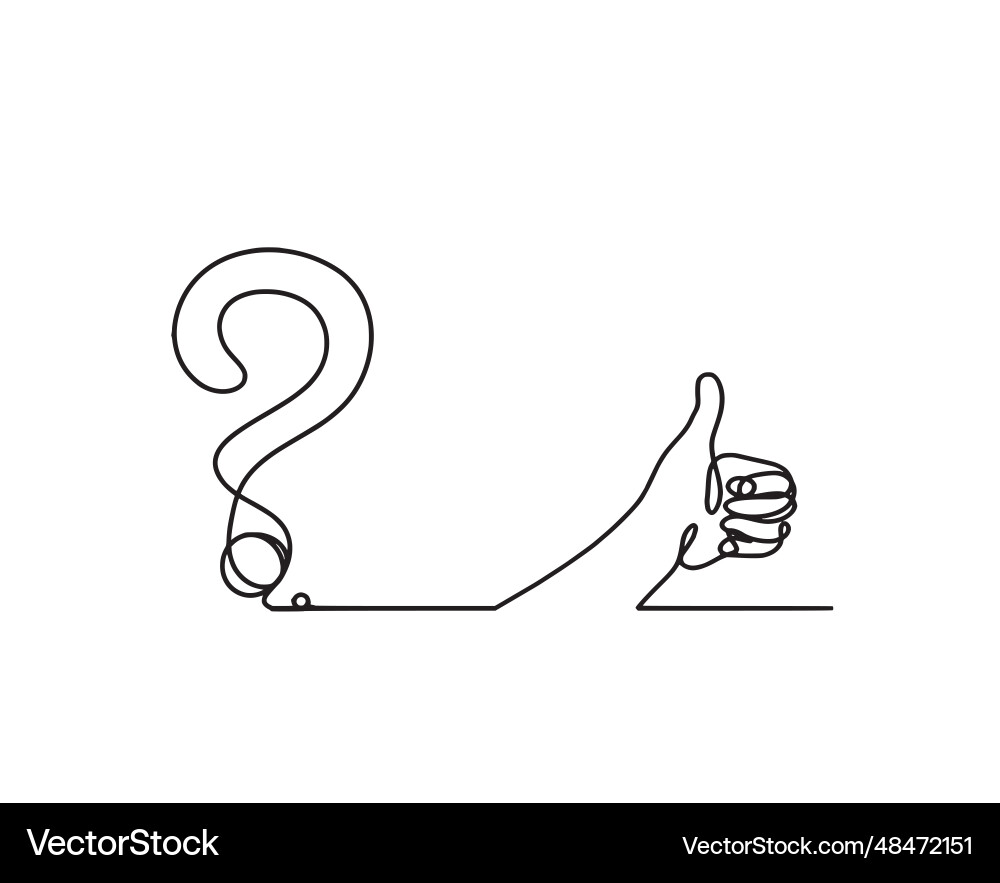 Abstract question mark with hand as continuous Abstract question mark with hand as continuous Vector Image