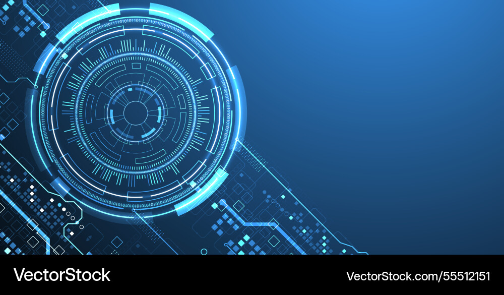 Abstraction on the theme of tech circles Abstraction on the theme of tech circles Vector Image