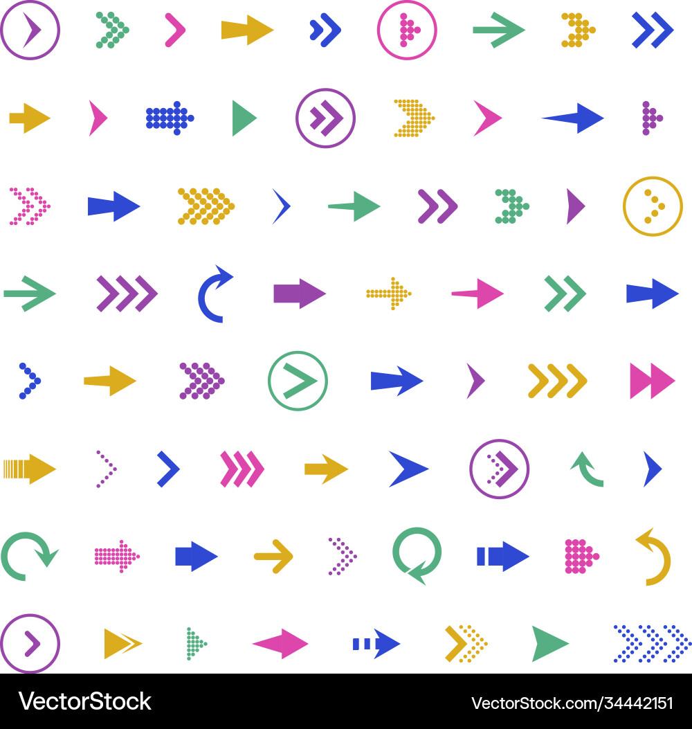 Arrows icon drawing element set arrow vector image