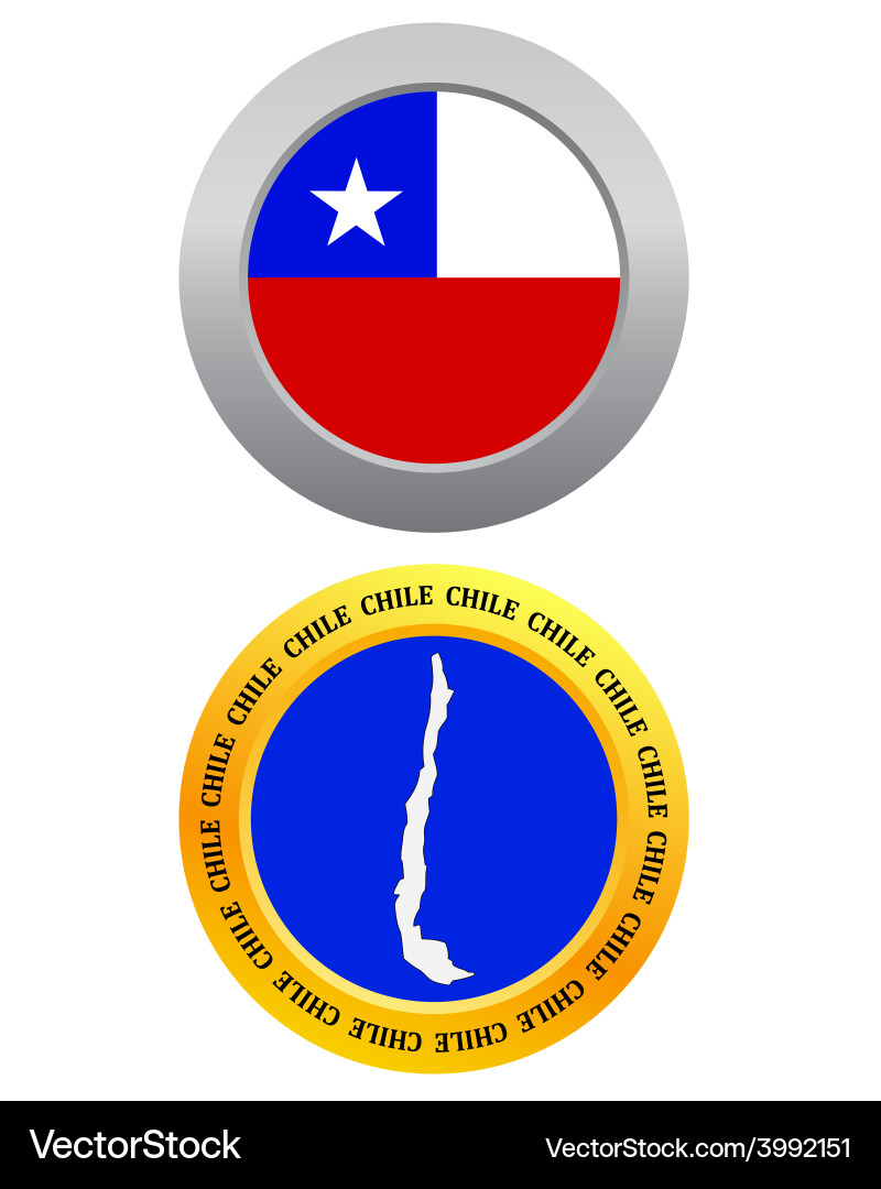 Button as a symbol map chile Vector Image