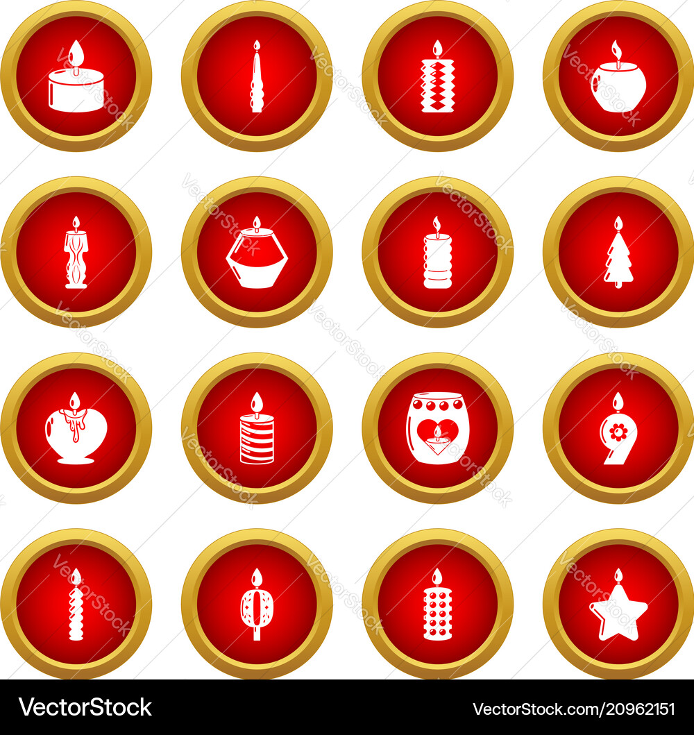 Candle forms icons set light simple style Vector Image