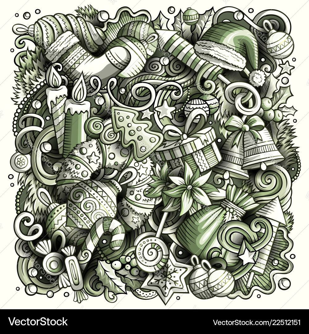 Cartoon doodles new year Cartoon doodles new year vector image