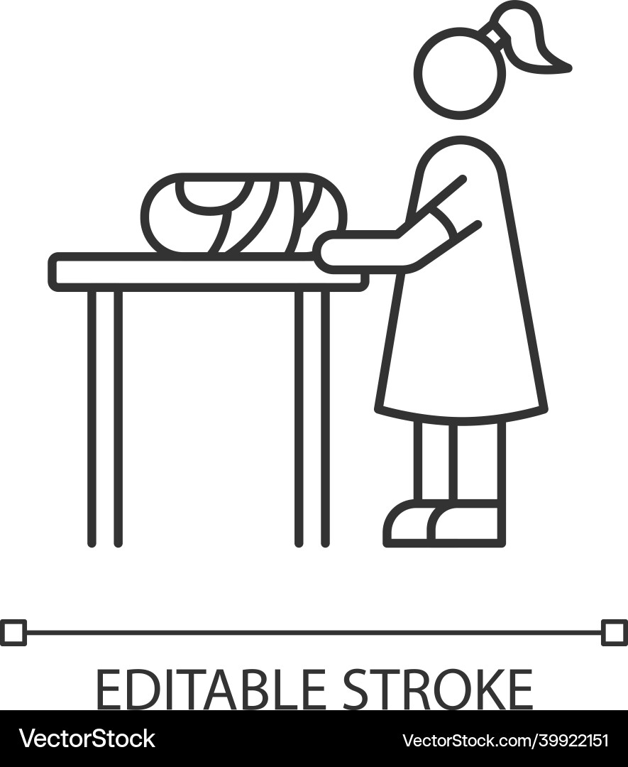 Changing table pixel perfect linear icon restroom Vector Image