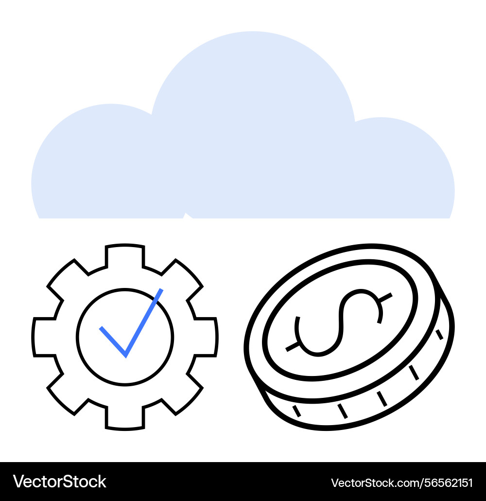 Cloud service efficiency and cost optimization vector image