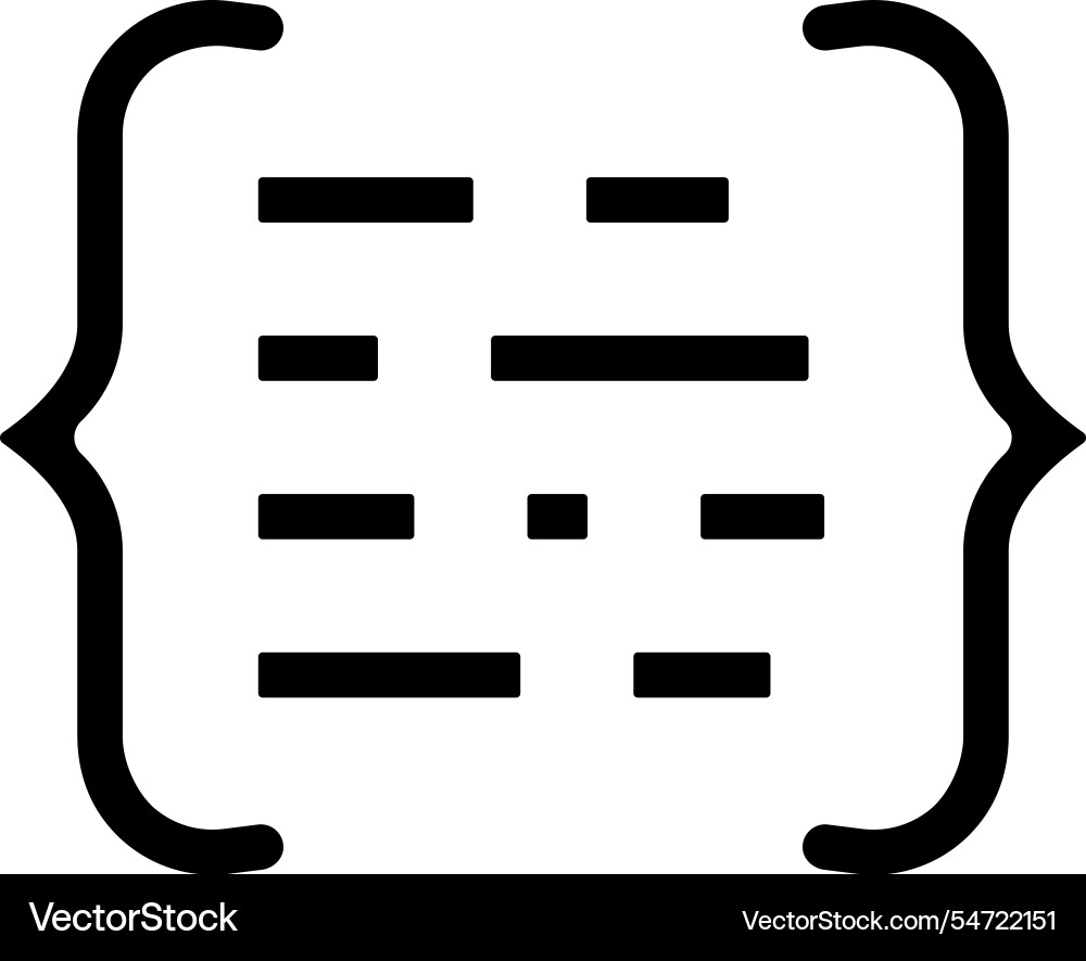 Code Klammern mit Buchstaben nlp glyph Symbol Code Klammern mit Buchstaben nlp glyph Symbol vektorbild