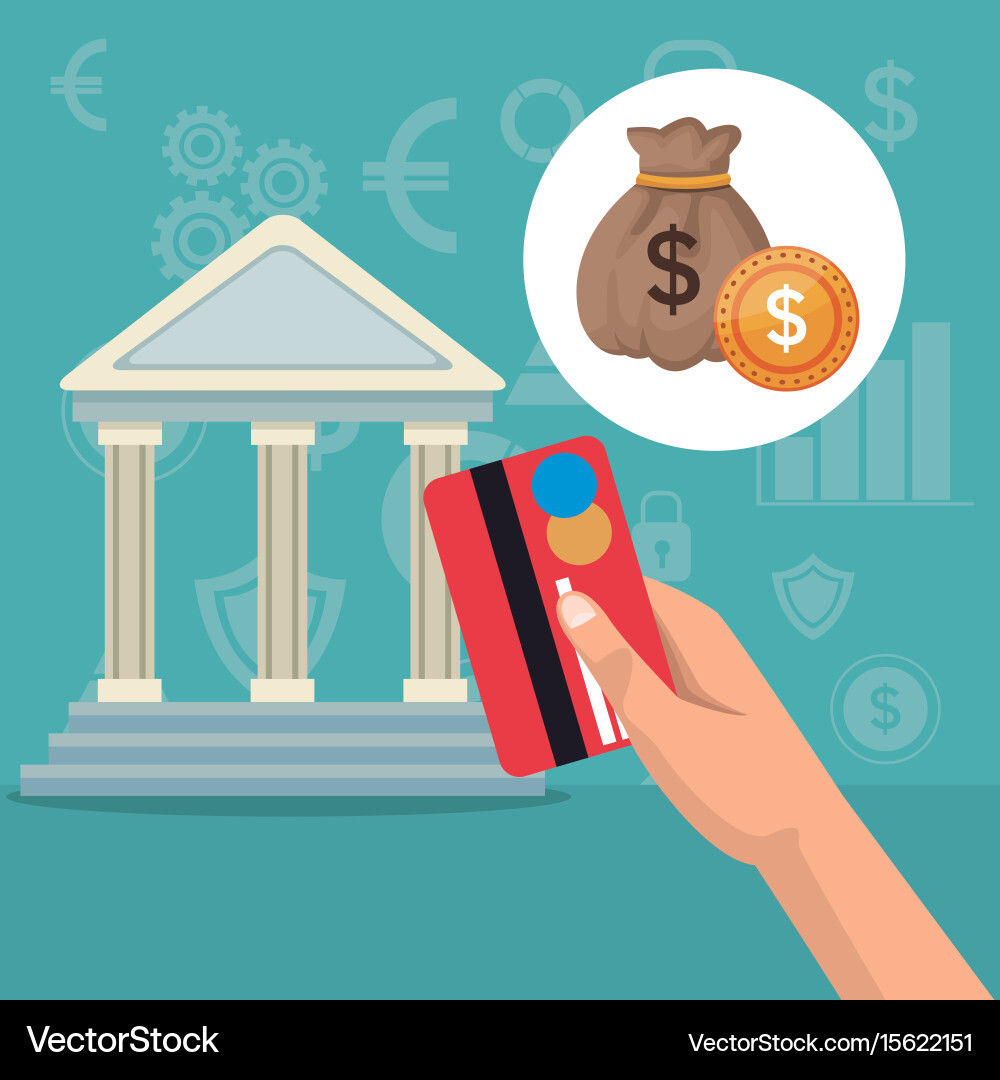 Color background parthenon architecture and icons Vector Image