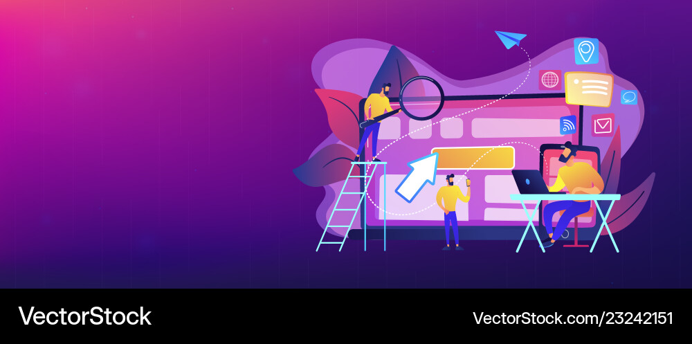 Cross-device tracking concept banner header Cross-device tracking concept banner header Vector Image