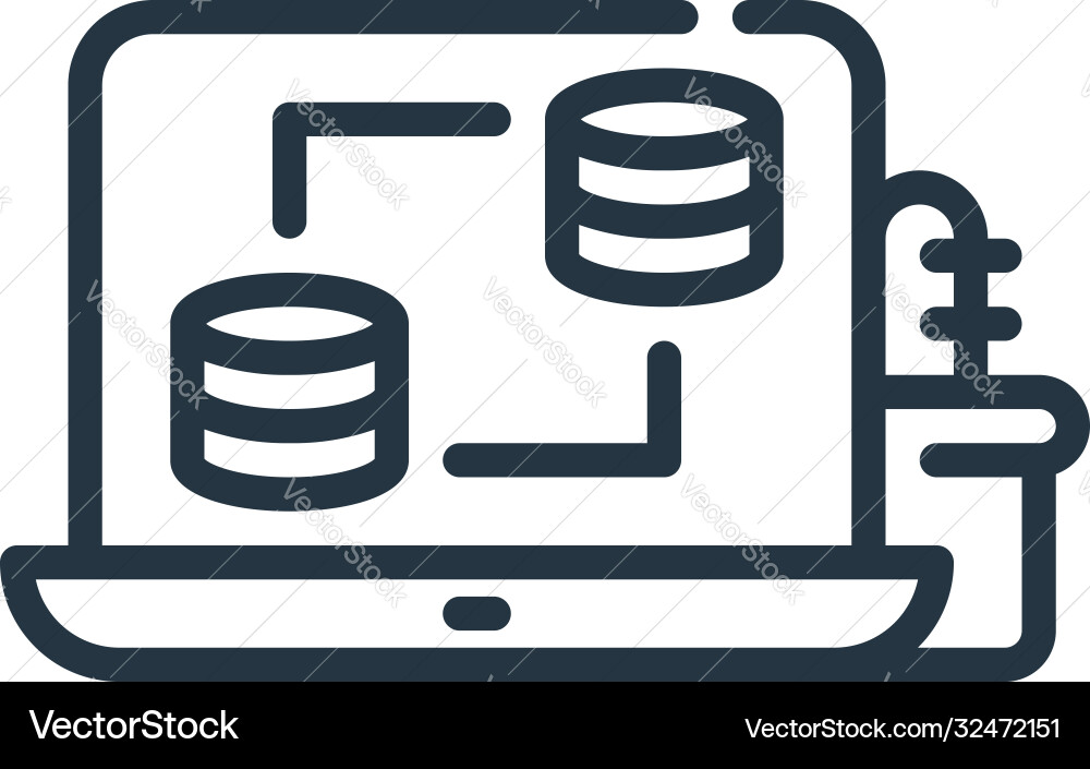 Database icon editable stroke Database icon editable stroke vector image