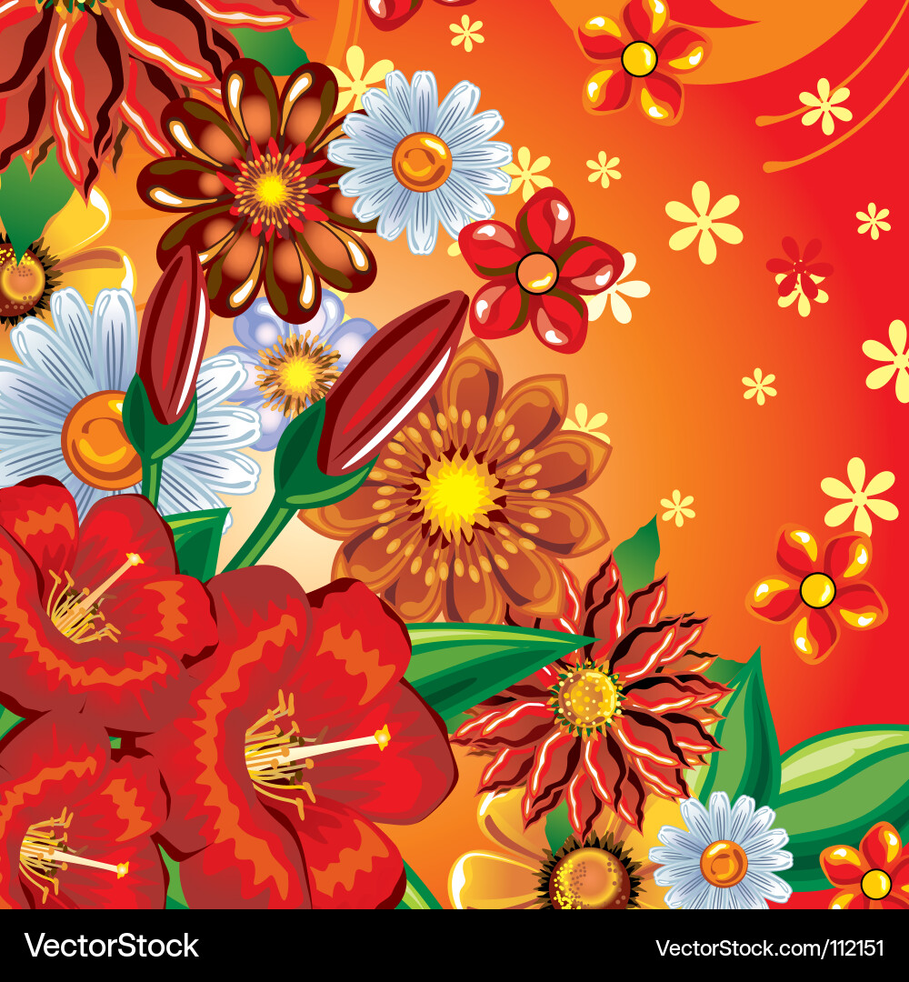Delicate Floral Swirl Background Vector Image
