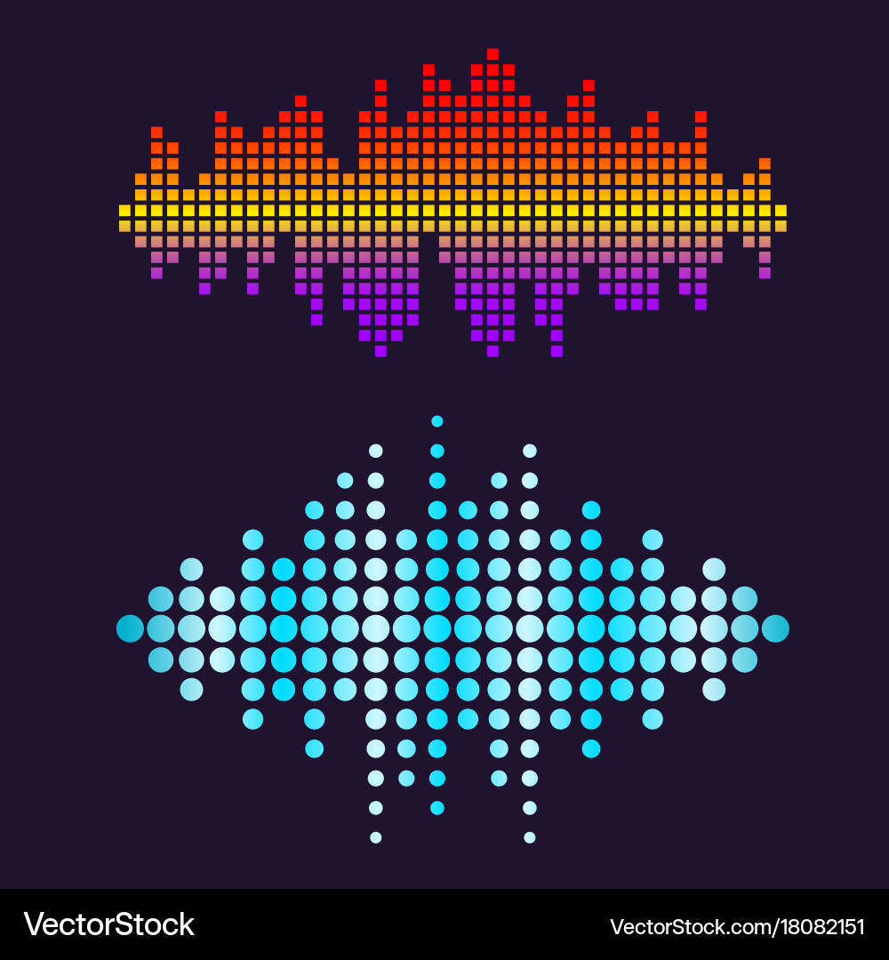 Digital Audio Waveform Equalizer Vector Image