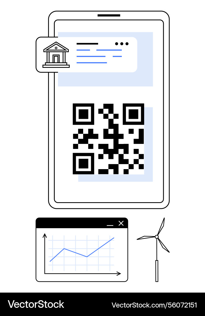 Digital payments with qr codes banking access Digital payments with qr codes banking access vector image