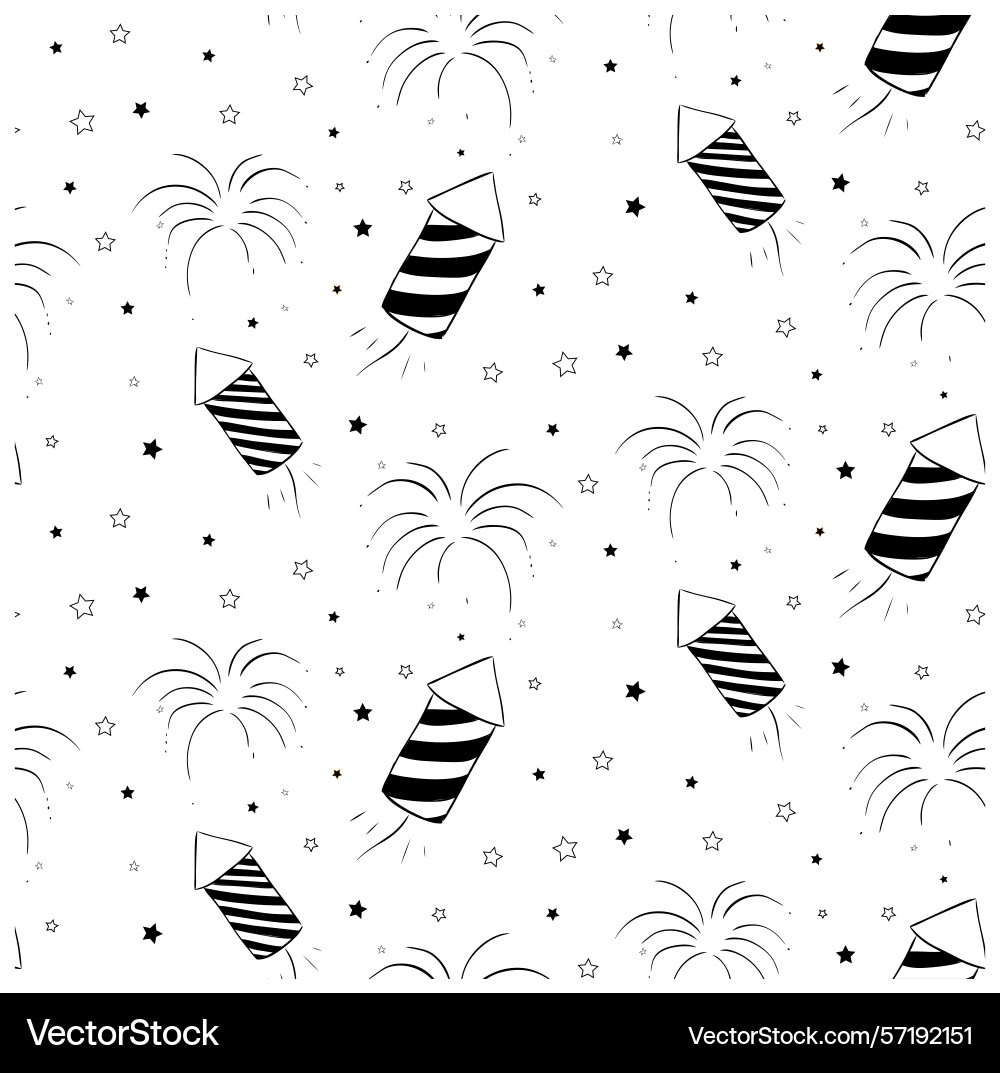 Fireworks and firecrackers seamless pattern Vector Image
