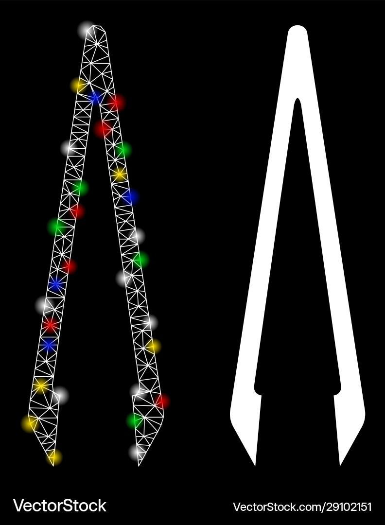 Flare mesh 2d tweezers icon with spots Flare mesh 2d tweezers icon with spots vector image