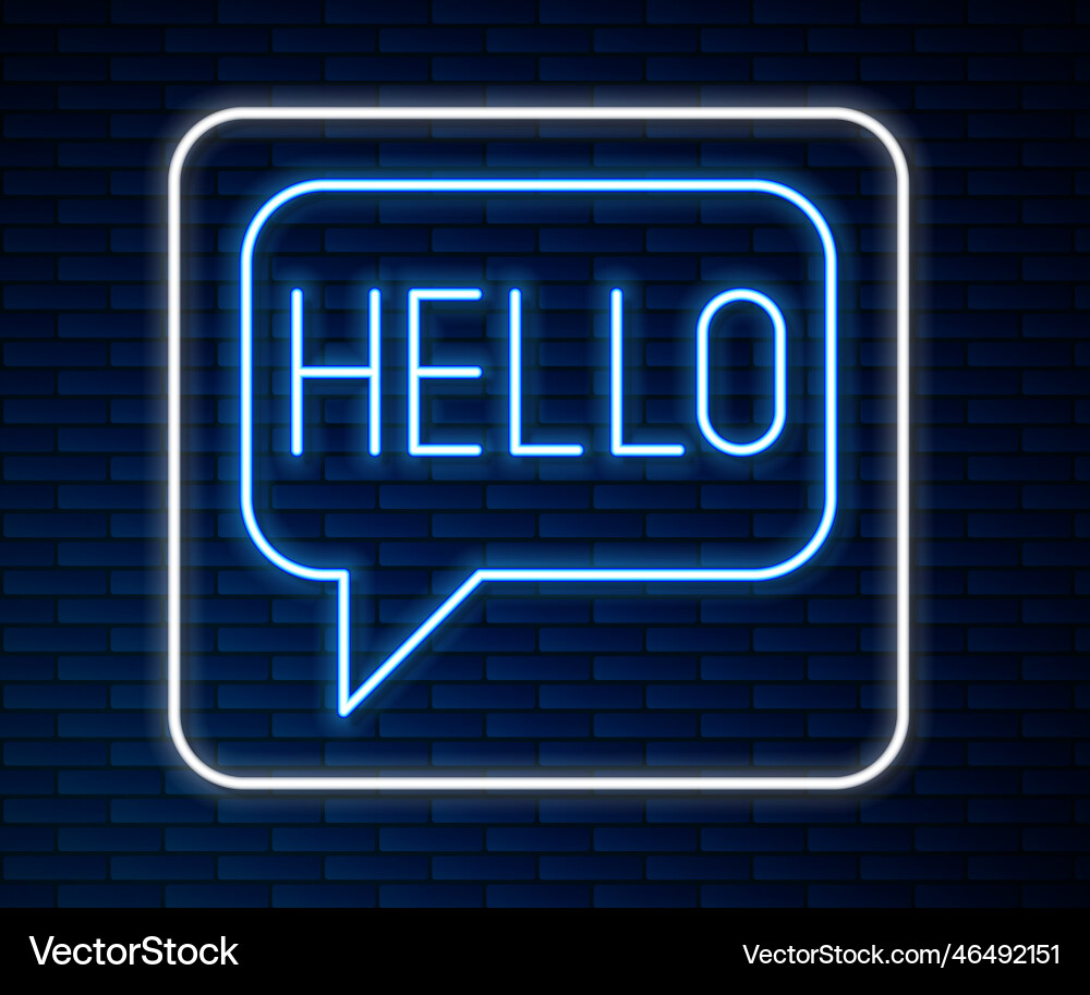 Glowing neon line hello in different languages Glowing neon line hello in different languages vector image