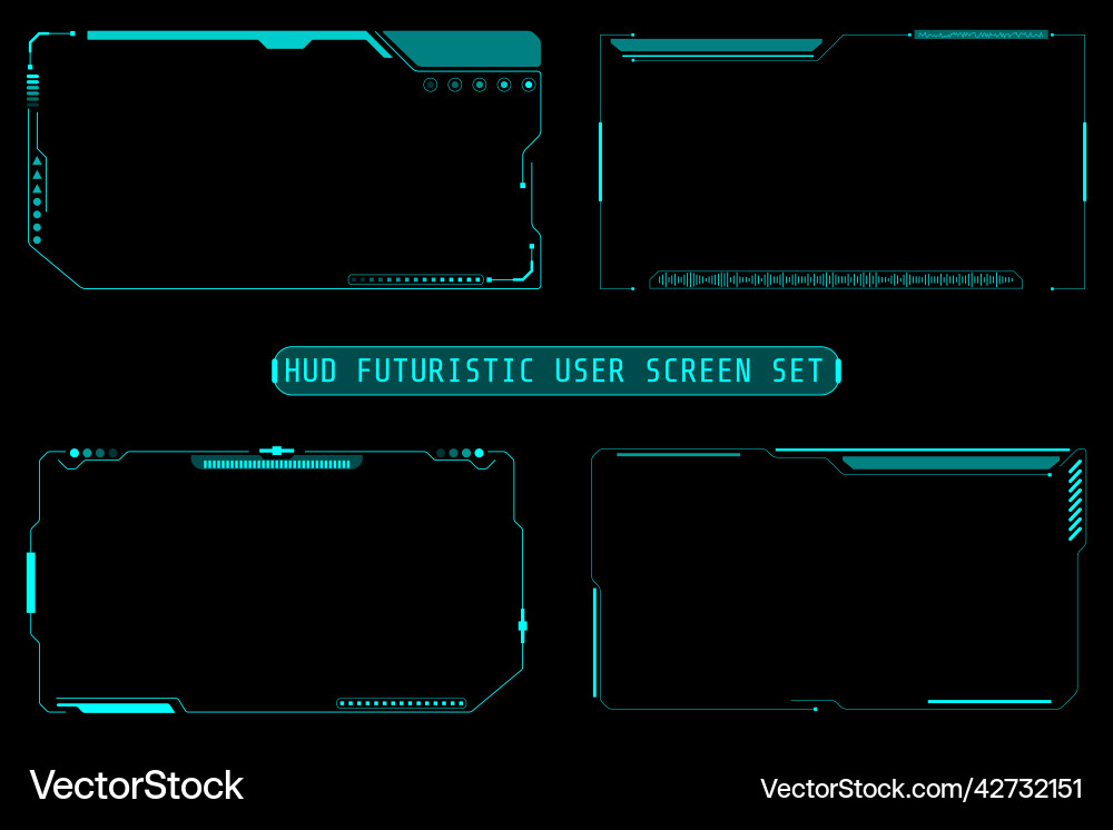 Hud virtual abstract futuristic elements frame Hud virtual abstract futuristic elements frame vector image