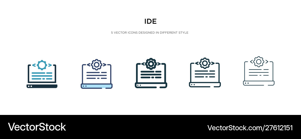 Ide icon in different style two colored Ide icon in different style two colored vector image