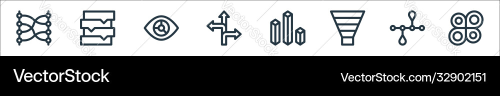 Infographic elements line icons linear set Infographic elements line icons linear set vector image