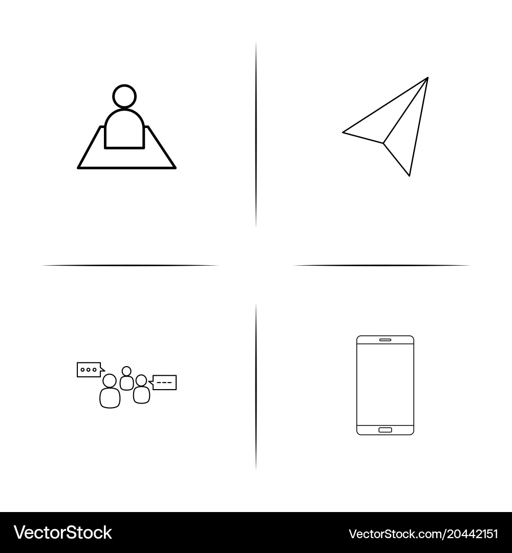 Internet of things simple linear icon setsimple vector image