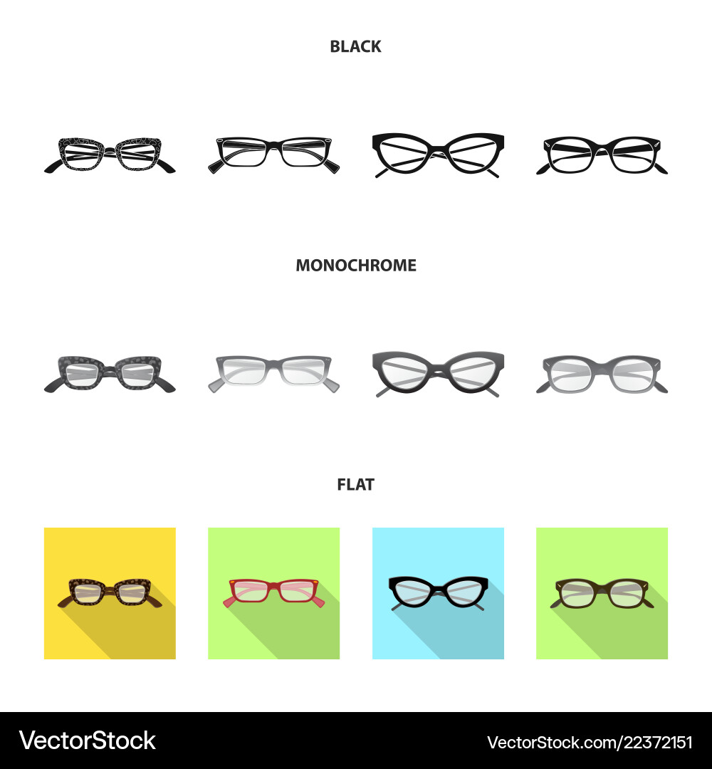 Isolated object of glasses and frame icon set vector image
