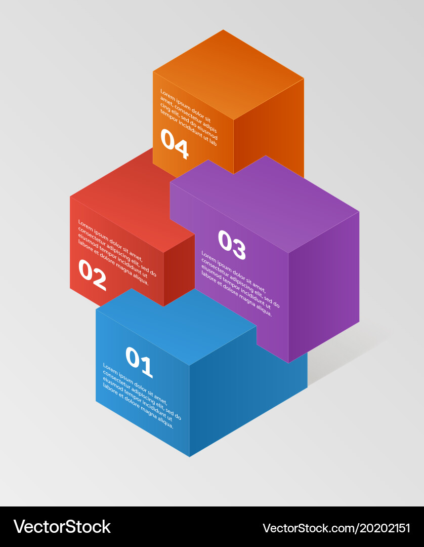 Isometric Blocks Data Composition Vector Image