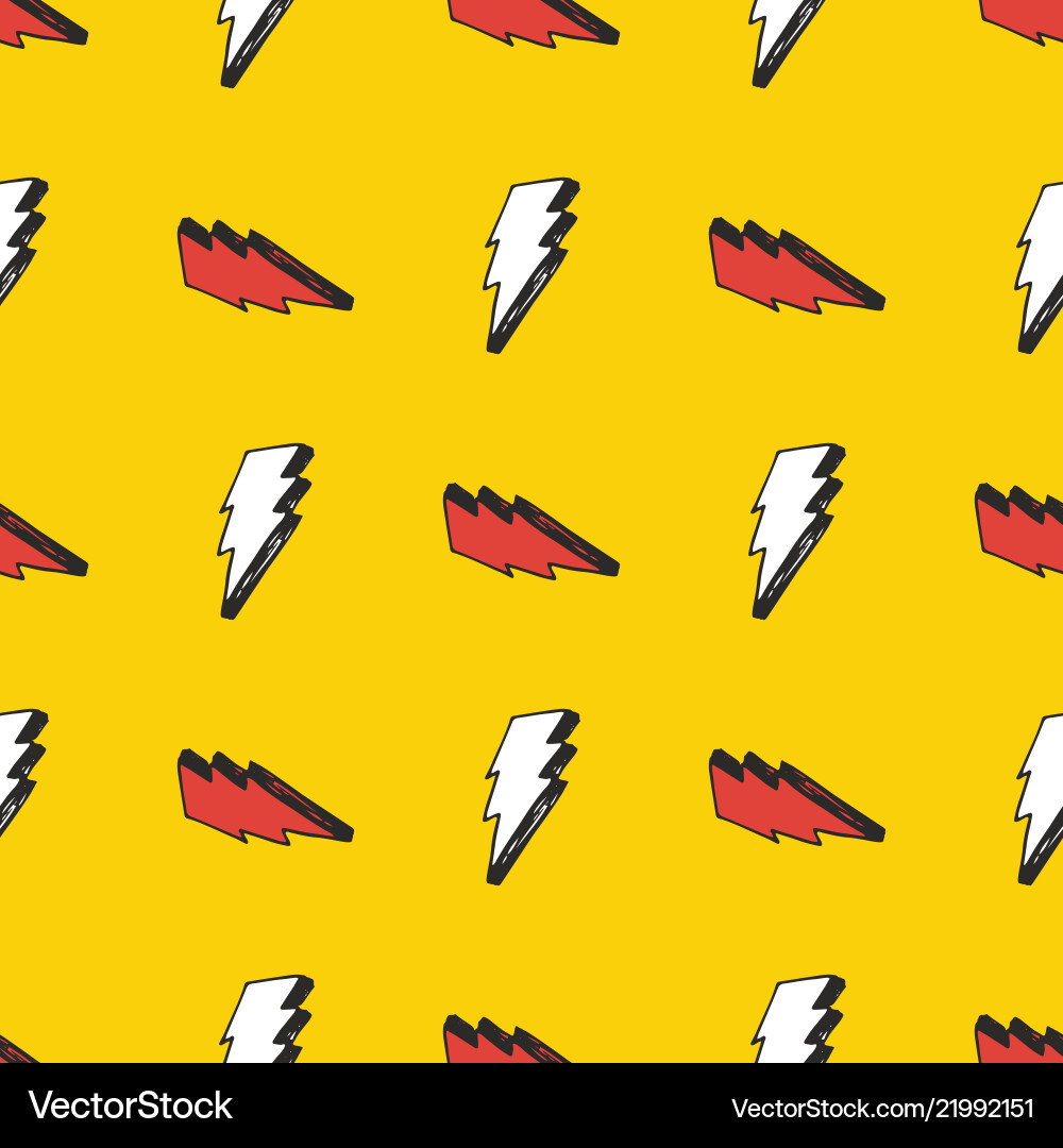 Lightning seamless pattern hand drawn sketched Lightning seamless pattern hand drawn sketched vector image