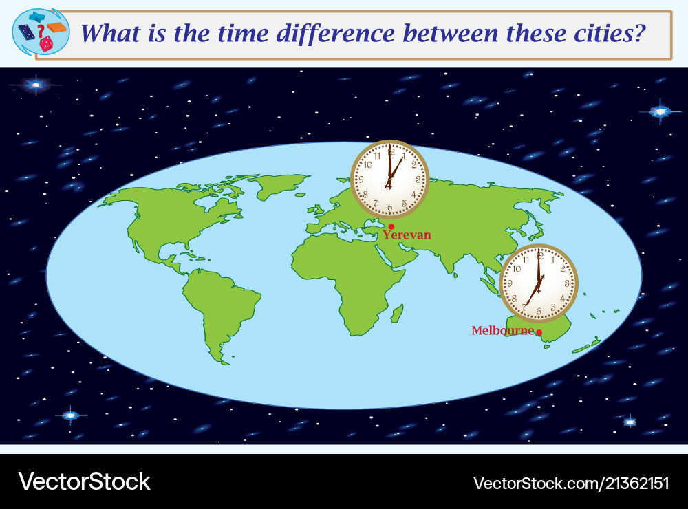 Logical task what is the time difference between Logical task what is the time difference between vector image