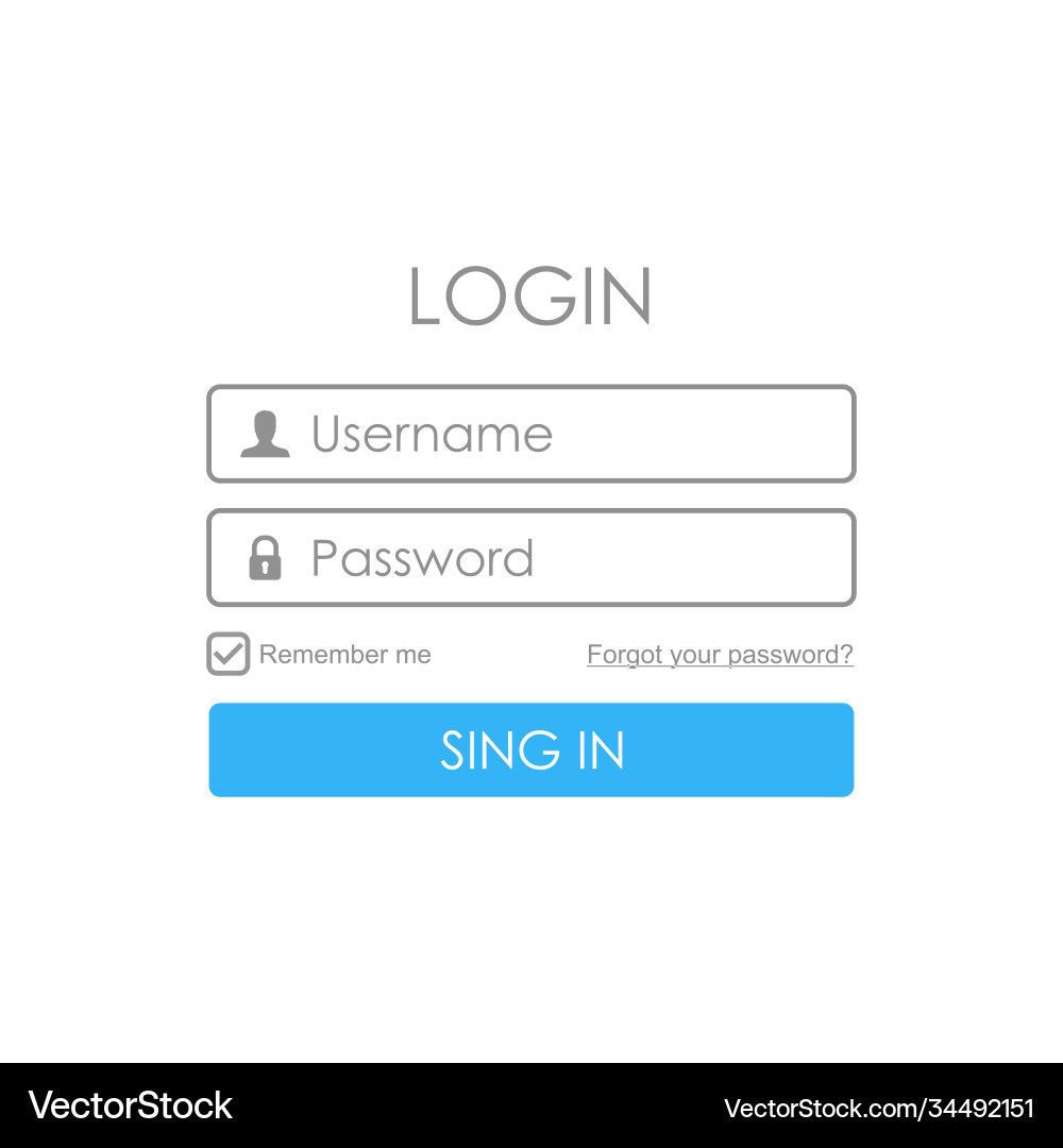 Login user interface sign in web element template Login user interface sign in web element template vector image
